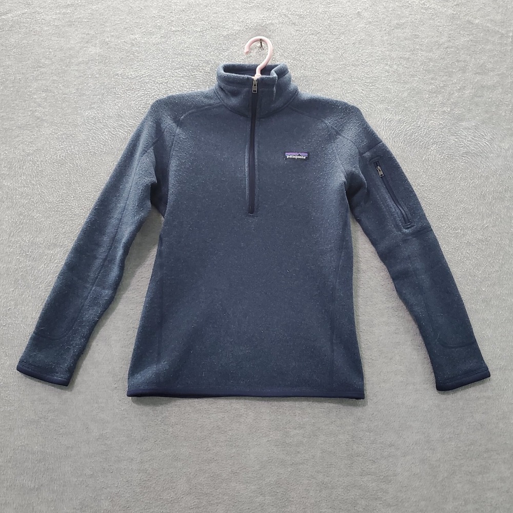Patagonia Women Sweatshirt XS Blue‎ Better Sweater Quarter-Zip Fleece Pullover